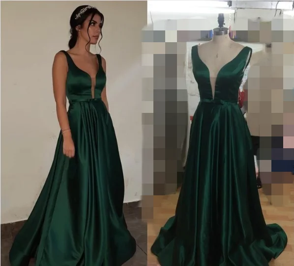 Women's Elegant Apparel Sexy A Line Green Prom Dresses Sleeveless Evening Gowns