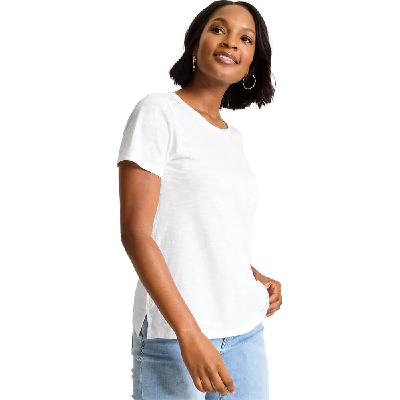 Women's Trendy Activewear Apparel Tommy Bahama Women's Indigo Palms Pigment Dyed T-Shirt - White