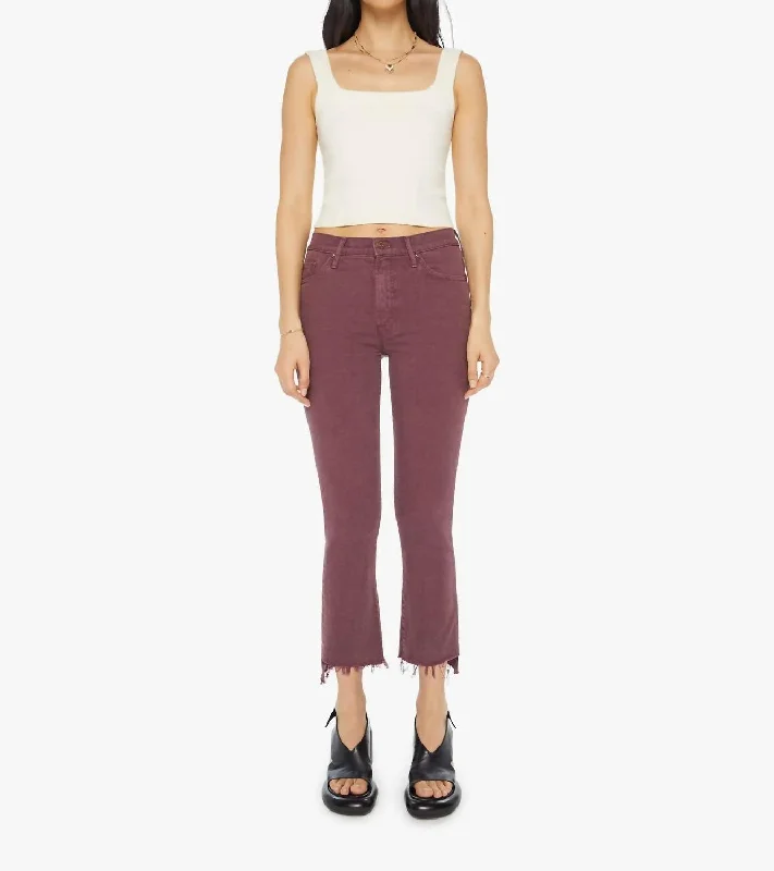 Casual Apparel For Women Insider Crop Step Fray Jeans In Mauve Wine