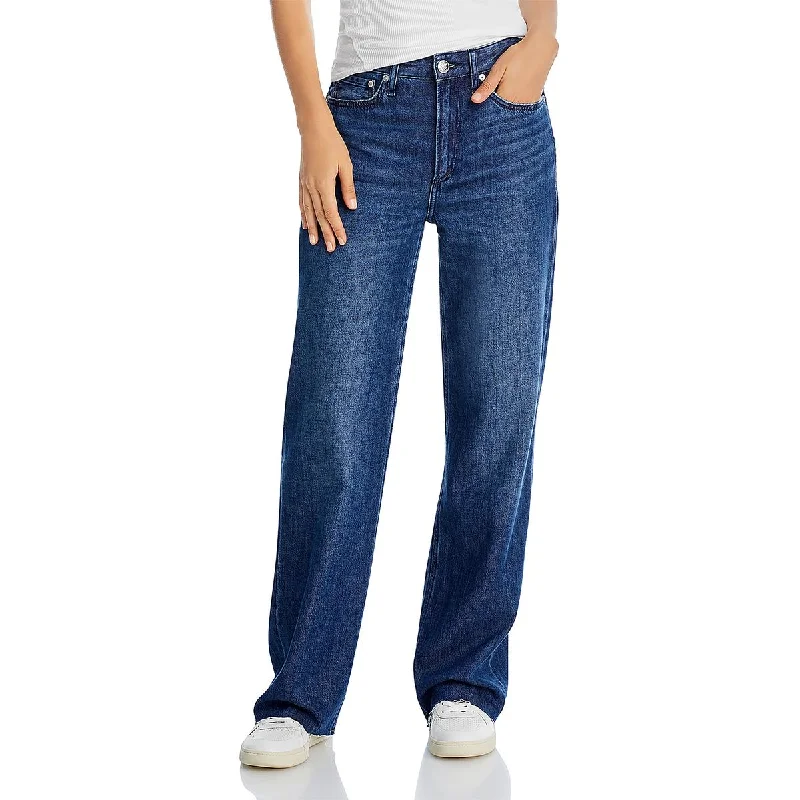 Women's Vacation Clothes Womens High Waisted Unhemmed High-Waisted Jeans