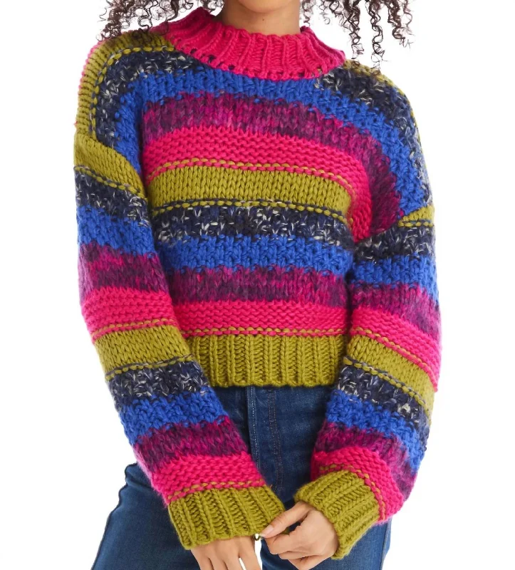 Comfortable Garments For Women Helena Sweater In Multicolor