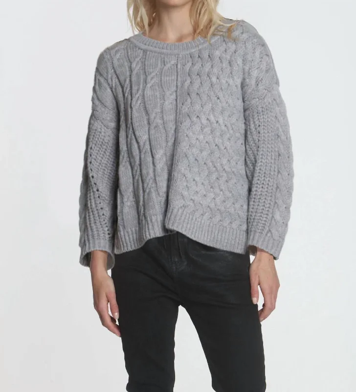 Trendy Women's Apparel Shiloh Medley Scoop Sweater In Grey