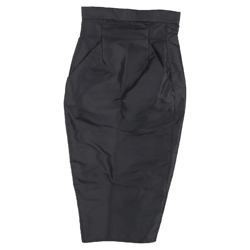 Women's Trendy Casual Outfit Rick Owens Pencil Skirt in Black Polyamide