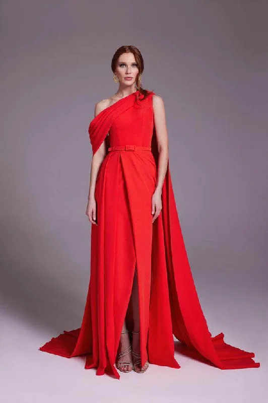 Everyday Women's Fashion Trends MNM COUTURE N0551 - Asymmetric Crepe Gown