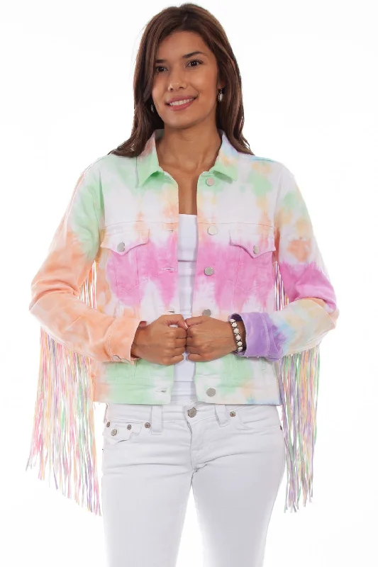 Women's Street Style Casual Wear Scully Womens Sherbet Cotton Blend Tie Dye Jacket