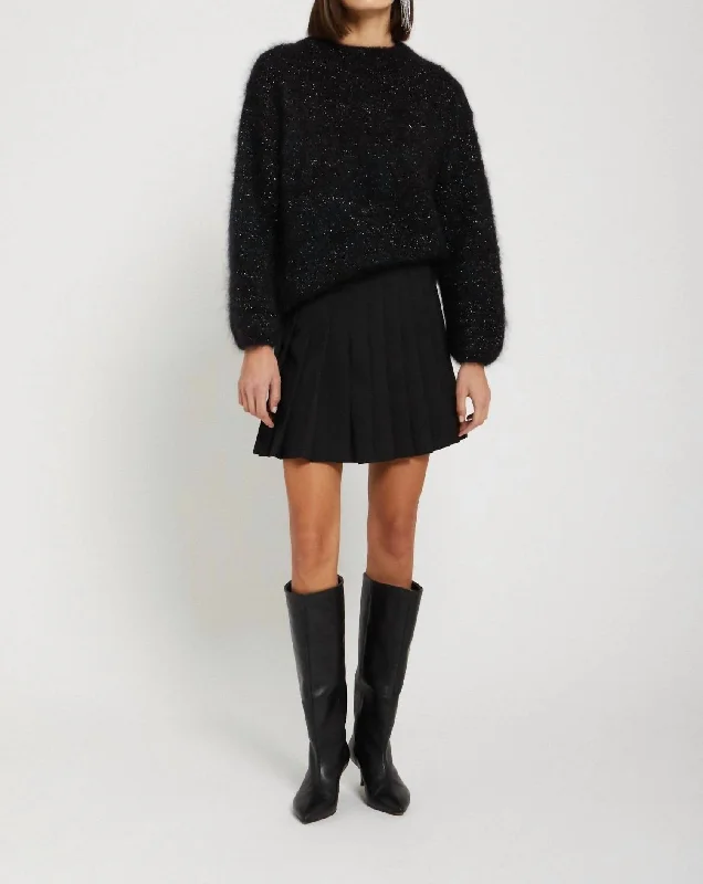 Women's Luxury Garments Mohair Blend Fluffy Jumper In Nero