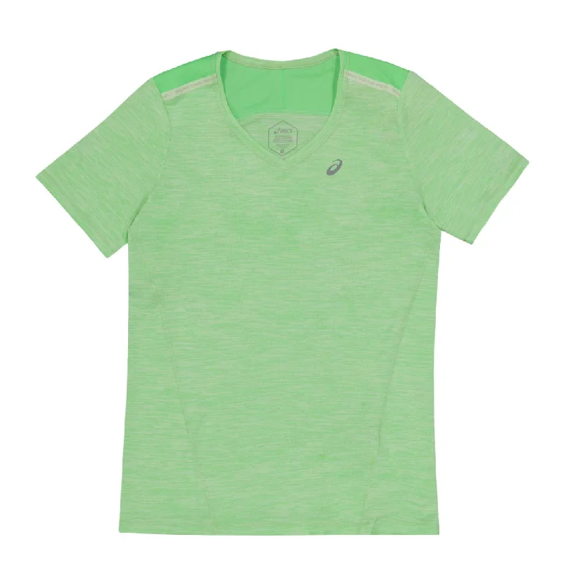 Workwear Fashion for Women Asics - Women's Race V-Neck Short Sleeve T-Shirt (2012C735 301)