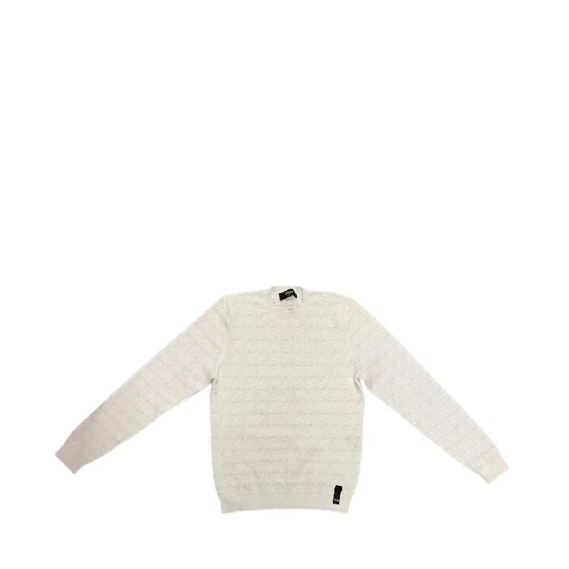 Women's Clothing Online Textured Knit Sweater In White