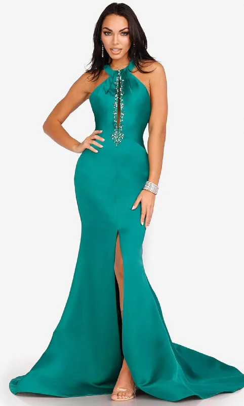 Women's Vacation Outfit Terani Couture 231P0107 - Halter Gown