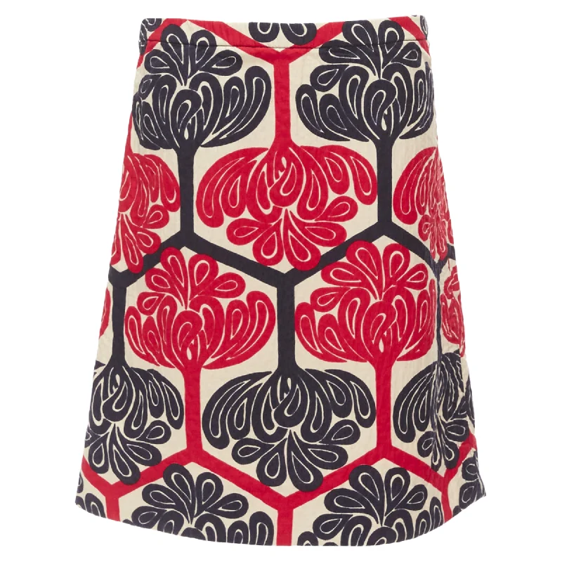 Plus Size Women's Fashion and Clothing Marni Ethnic Print Cotton Aline Knee Skirt