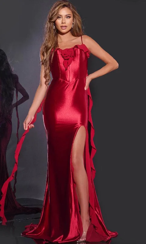 Women's Clothing Apparel Sets Jovani D5078 - Spaghetti Straps Backless Prom Gown