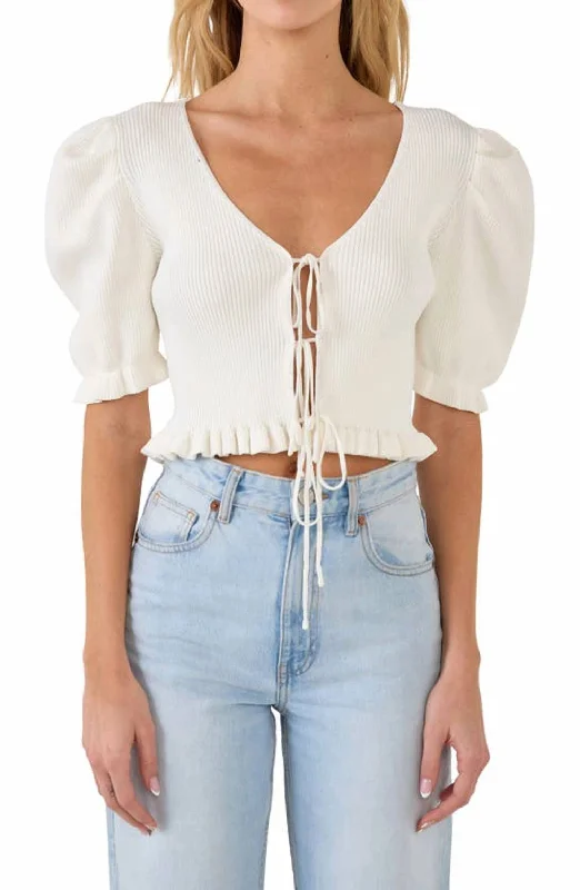 Affordable Women's Apparel Held Together Top In White