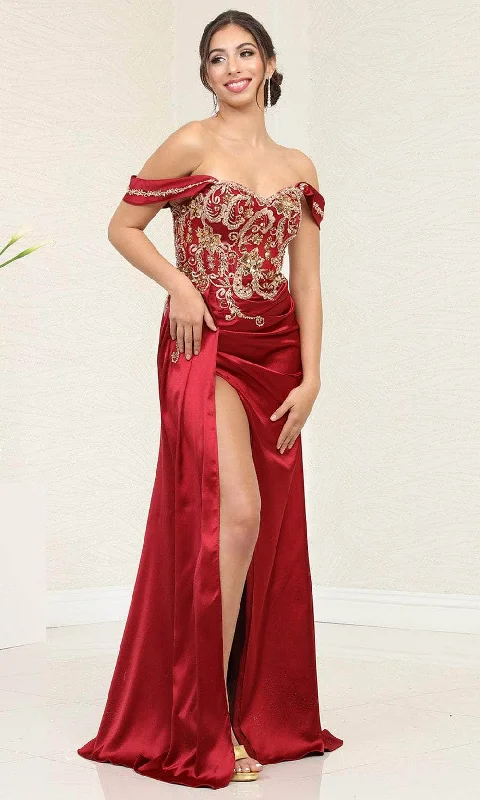 Women's Luxury Garments May Queen RQ8055 - Draped Cap Sleeve Prom Gown