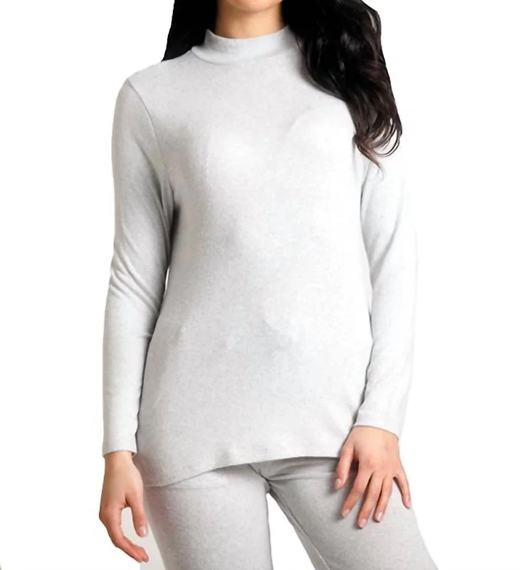 Women's Occasion Wear Apparel Supersoft Mock Neck Pullover In Frost