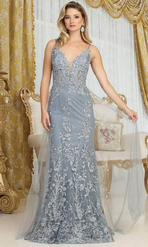 Women's Clothing Apparel May Queen RQ8051 - Embroidered Sheath Prom Gown