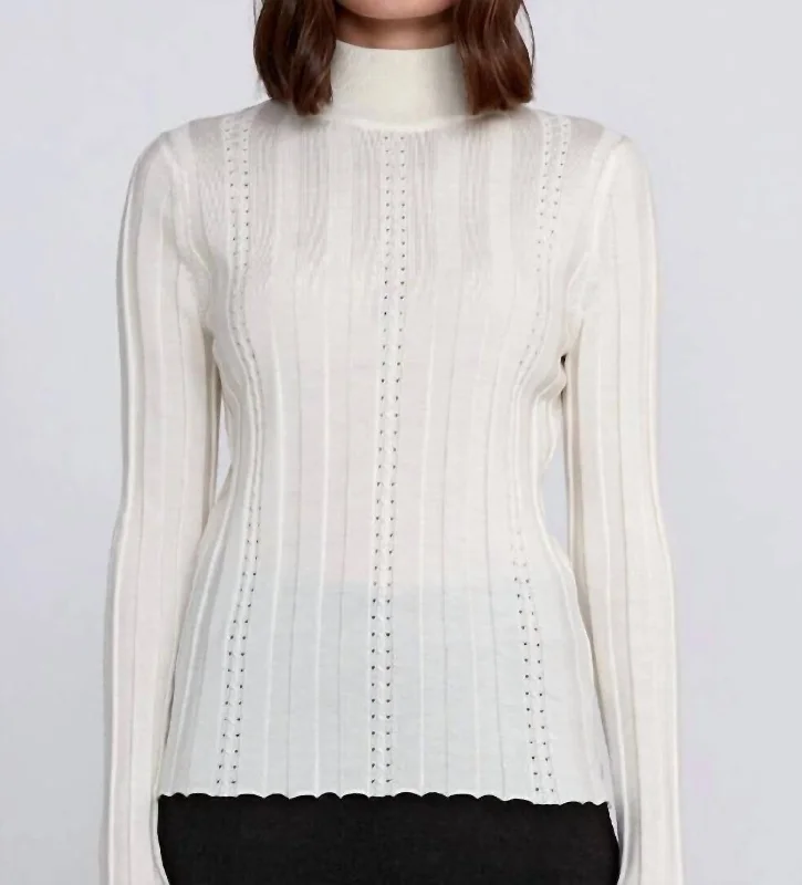 Casual Outfit For Women Opal Mock Neck Sweater In Off White