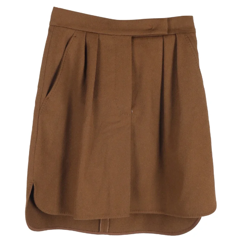 Women's Classic Outfit Max Mara Zorro Mini Skirt in Brown Camel Hair