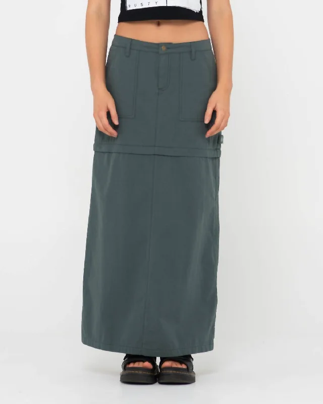 Stylish Women's Garments Billie Low-Rise Ripstop Zip Off Skirt In Army Green