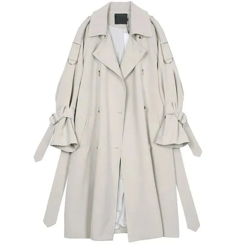 Minimalist Women's Fashion Clothing Flared Sleeves Trench Coat For Women