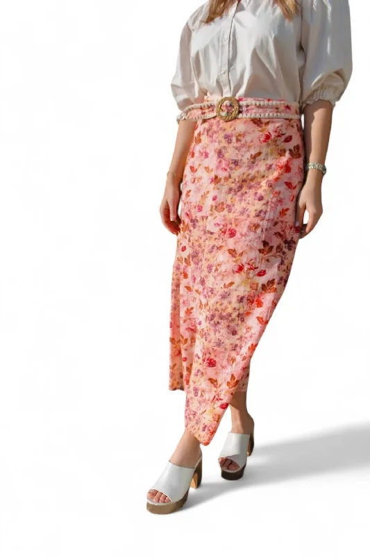 Casual Style for Busy Women Portia Skirt In Pink Ditsy