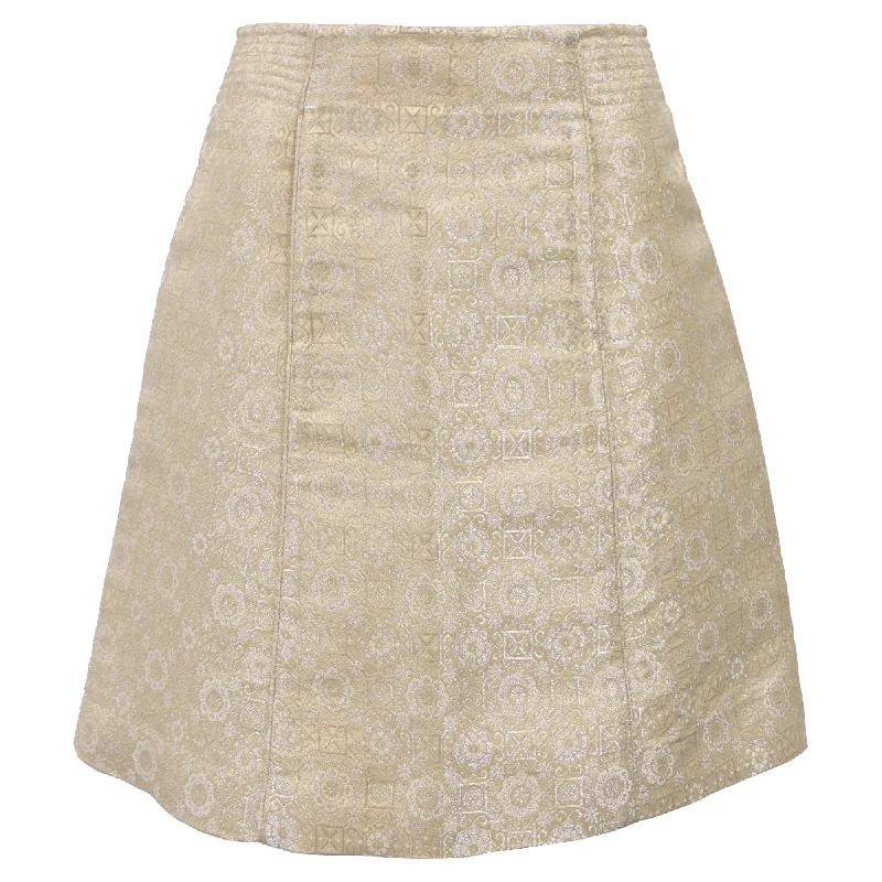 Flash Sales This Week Chloé Printed Mini High-Waisted A-Line Skirt in Nude Polyester