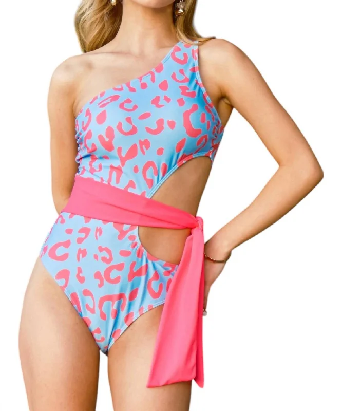 Charming Everyday Clothing For Women Summertime Fun Swimsuit In Blue/pink