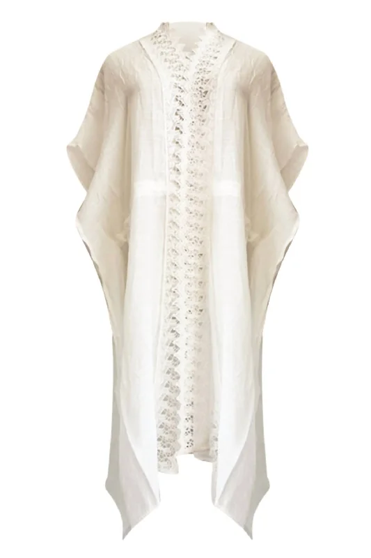 Comfortable Lounge Clothing Women's Lace Cover Up In White