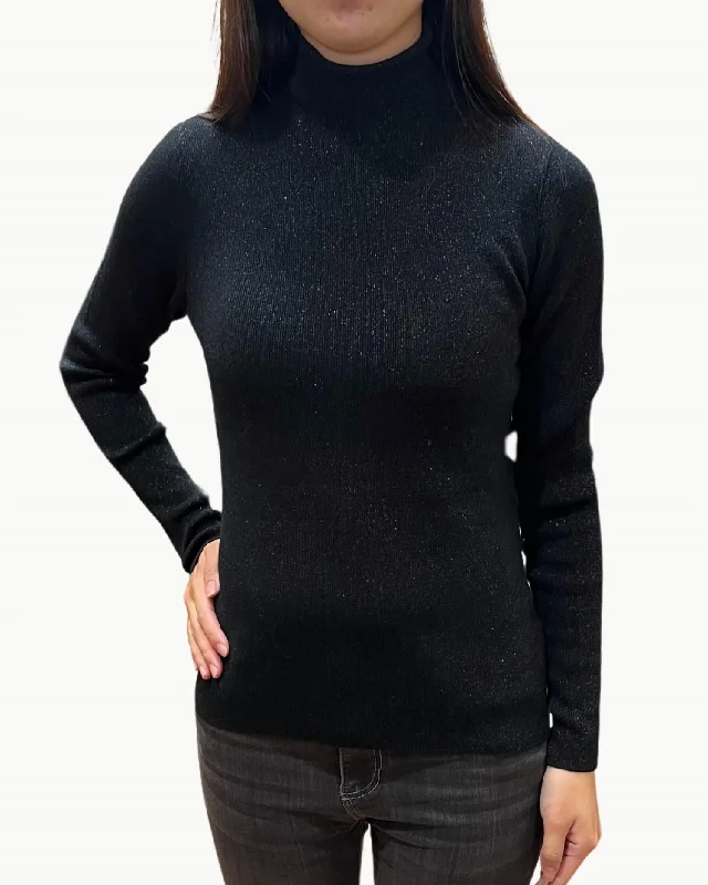 Women's Party Outfit Myure Knit Pullover Sweater In Black