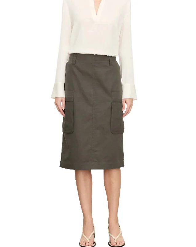 Women's Work Outfit For The Office Utility Cargo Skirt In Night Pine