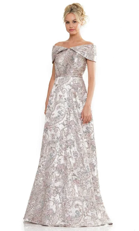 Women's Timeless Attire Rina di Montella RD2986 - Jacquard A-Line Long Gown