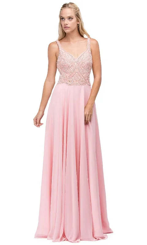 Women's Trendy Outfit Dancing Queen 9743 - Cutout Back A-Line Prom Gown