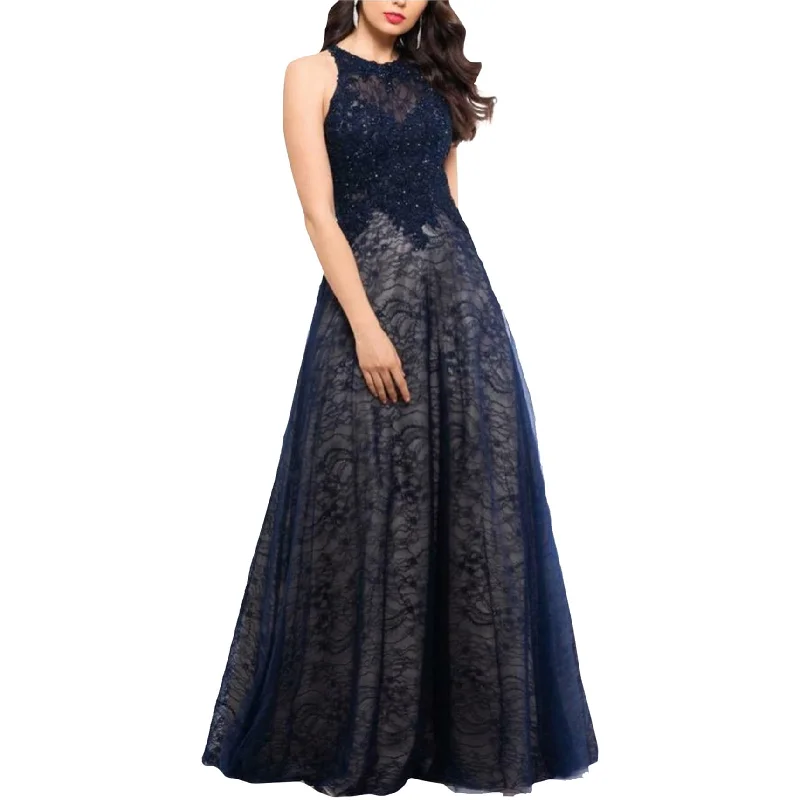 Casual Apparel For Women Xscape Womens Lace-Top Fit & Flare Gown Dress