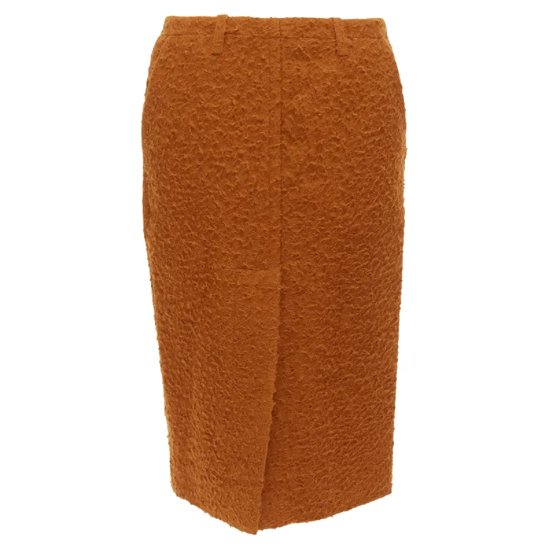 Clothing Sale Marni Textured Alpaca Silk Pocketed Front Slit Pencil Skirt