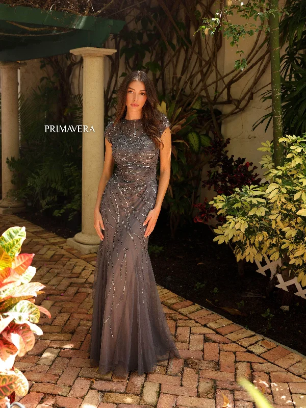 Minimalist Women's Fashion Clothing Primavera Couture 13114 - Cap Sleeve Mermaid Prom Gown