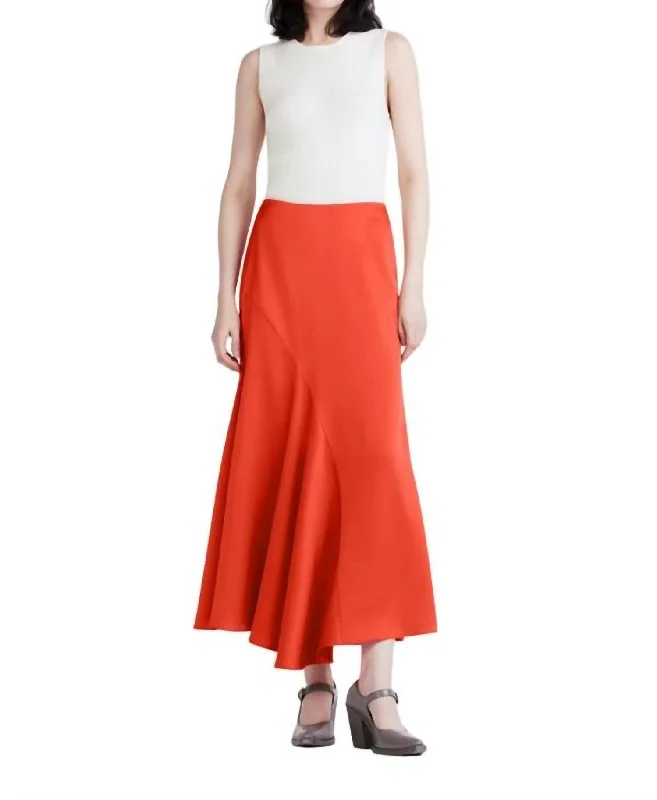 Women's Athletic Garments Paulette Flared Midi Skirt In Sunset