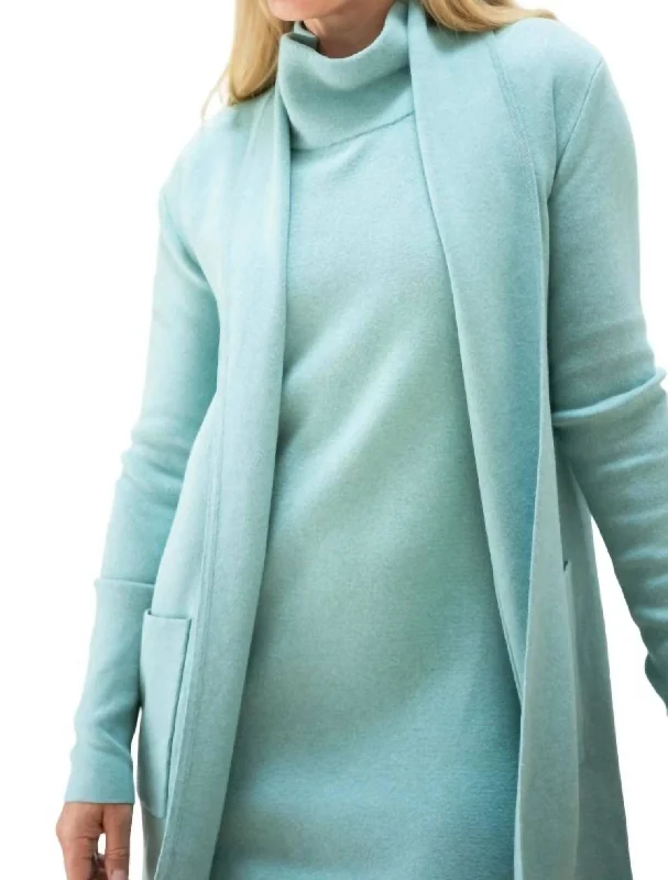 Women's Relaxed Outfit Travel Coat In Teal