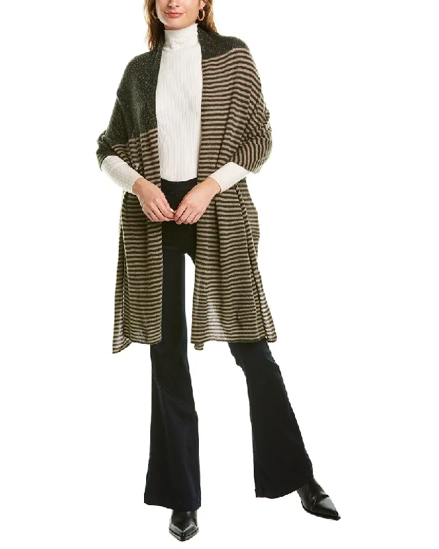 Women's Comfortable Lounge Attire Portolano Stripes & Lurex Cashmere Wrap