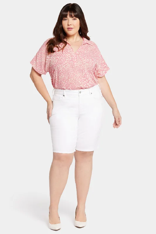 Clothing Sales Briella 11 Inch Denim Shorts In Plus Size - Optic White