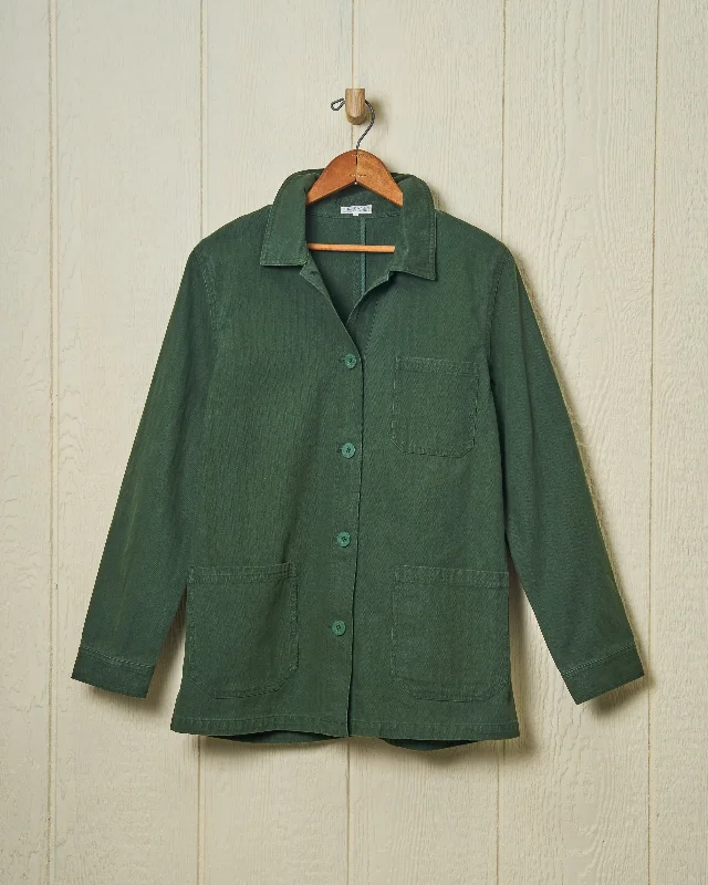 Women's Outfit For The Office Women’s French Workman’s Jacket in Parks Department Green Herringbone