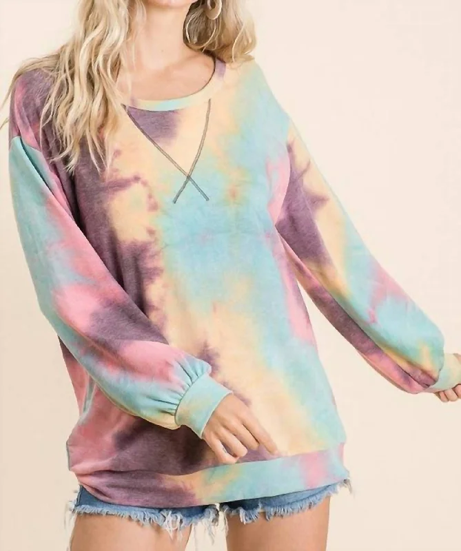 Women's Work Outfit Tie Dye Pullover In Multi