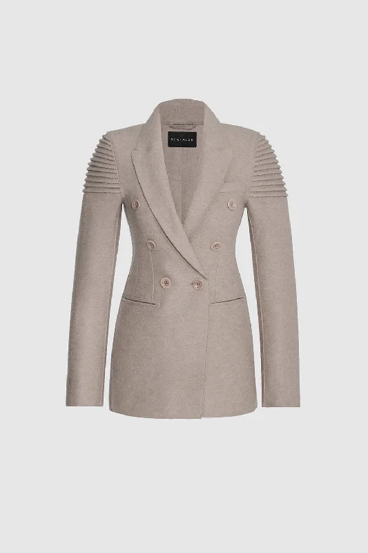 Sale On Clothing Superfine Alpaca Double Breasted Peak Collar Blazer Coat