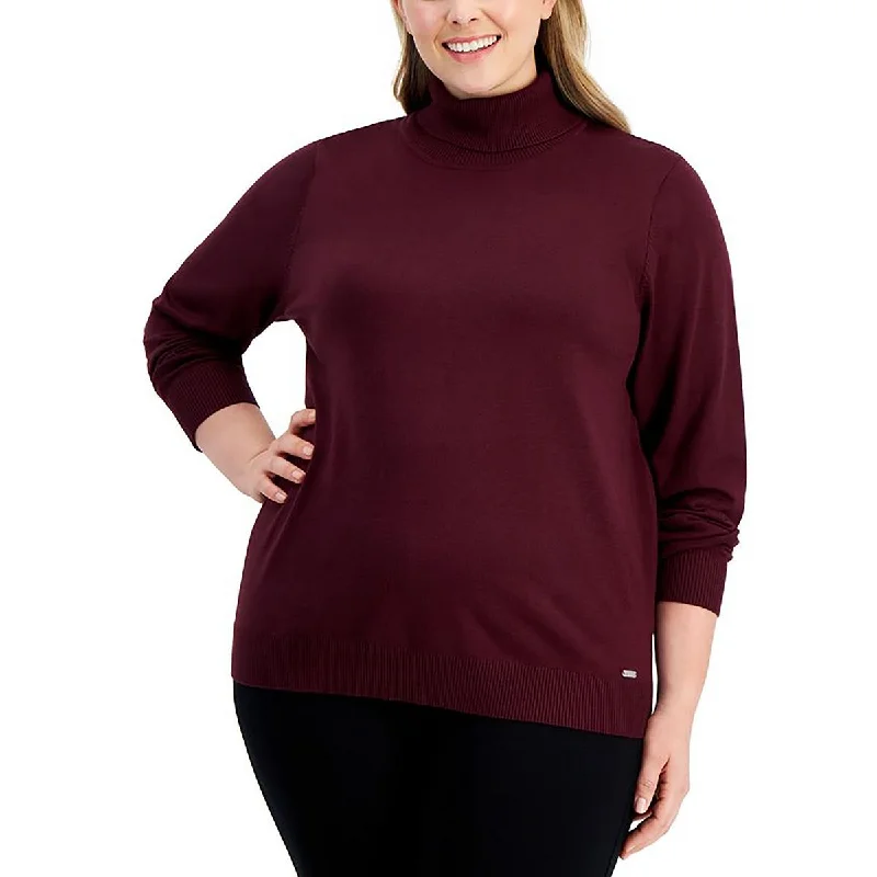 Women's Comfortable Apparel Plus Womens Knit Ribbed Turtleneck Sweater