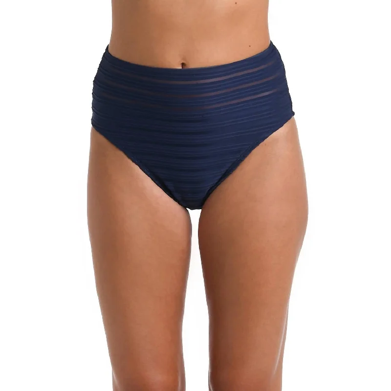 Women's Seasonal Clothes Fluid Lines High Waist Bottom In Indigo