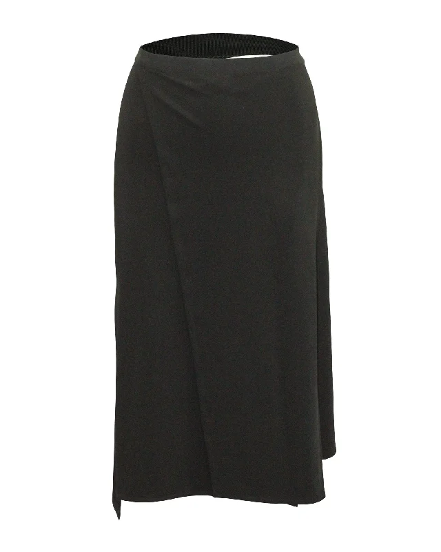 Effortless Chic for Women Helmut Lang Staggered Seam Skirt In Black Viscose