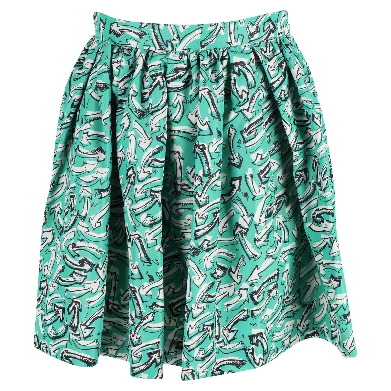 Casual Fashion Trends for Women Miu Miu Arrow Printed Mini Circle Skirt in Multicolor Nylon