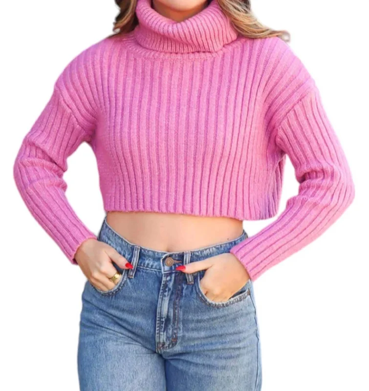 Holiday Discount Turtleneck Sweater In Mauve