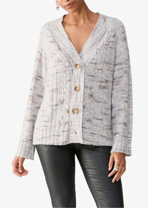 Timeless Women's Outfit Cozy Mornings Cardigan In Light Mineral