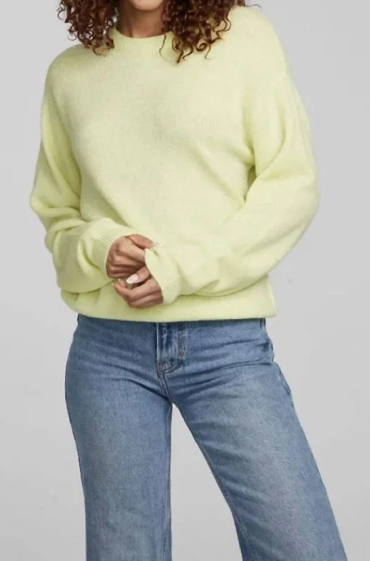 Stylish Women's Garments Frankie Pullover Sweater In Limelight