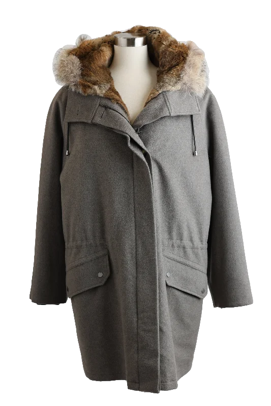 Affordable Luxury Women's Apparel Fur Lined Cashmere Blend Coat