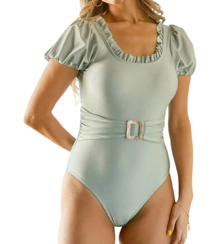 Women's Formal Event Clothing Soak Up The Sun Swimsuit In Dusty Mint